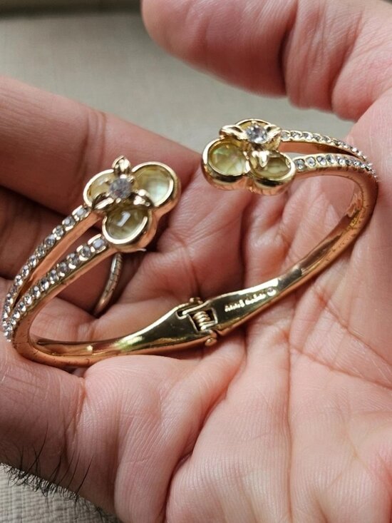 Anne Klein Jewelry - Anne Klein Ladies Bracelet Gold Tone Fashion Cuff Wrist Band Crystal Accent NWOT